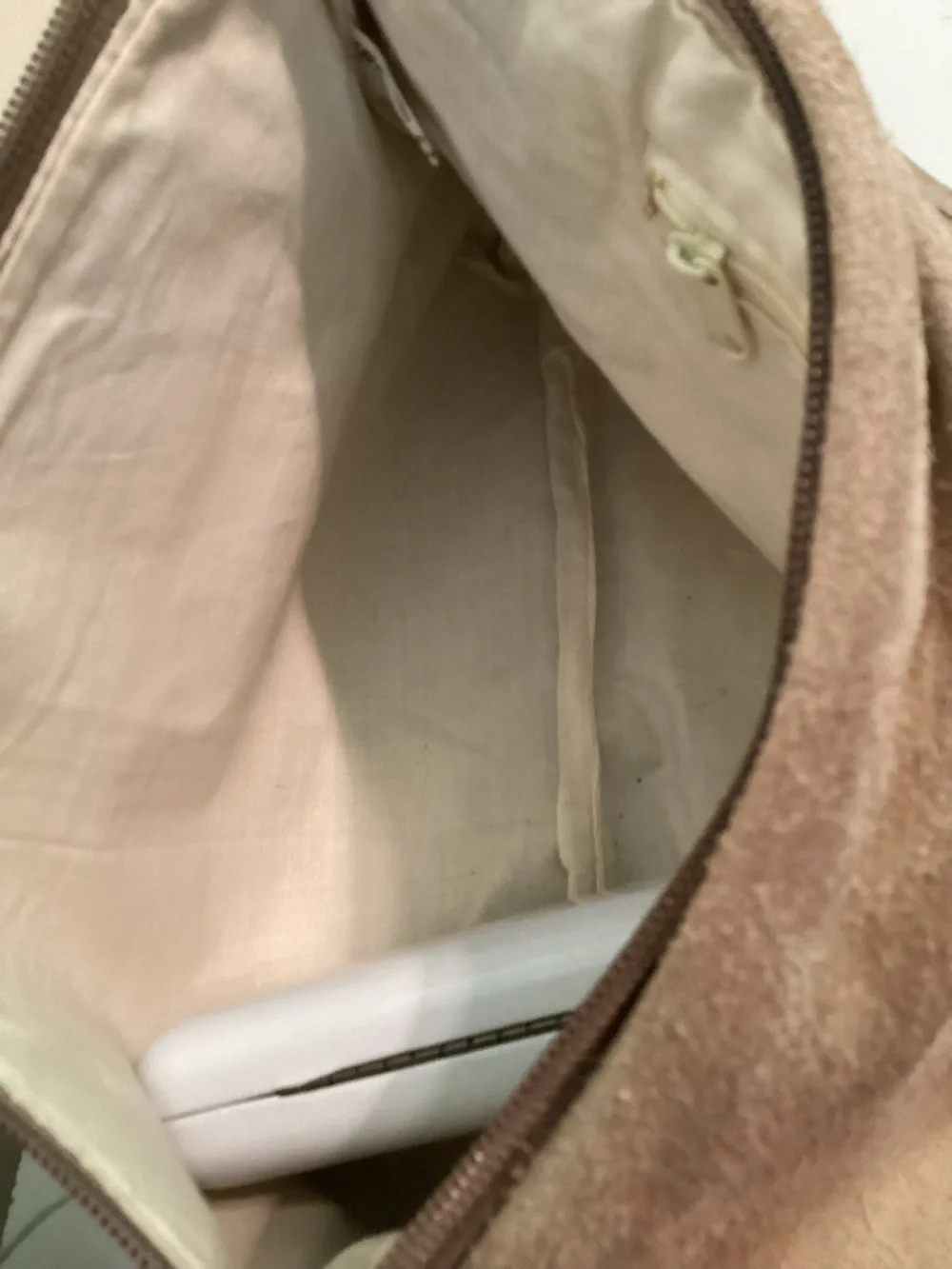 Vintage Taupe Leather Clutch Handbag